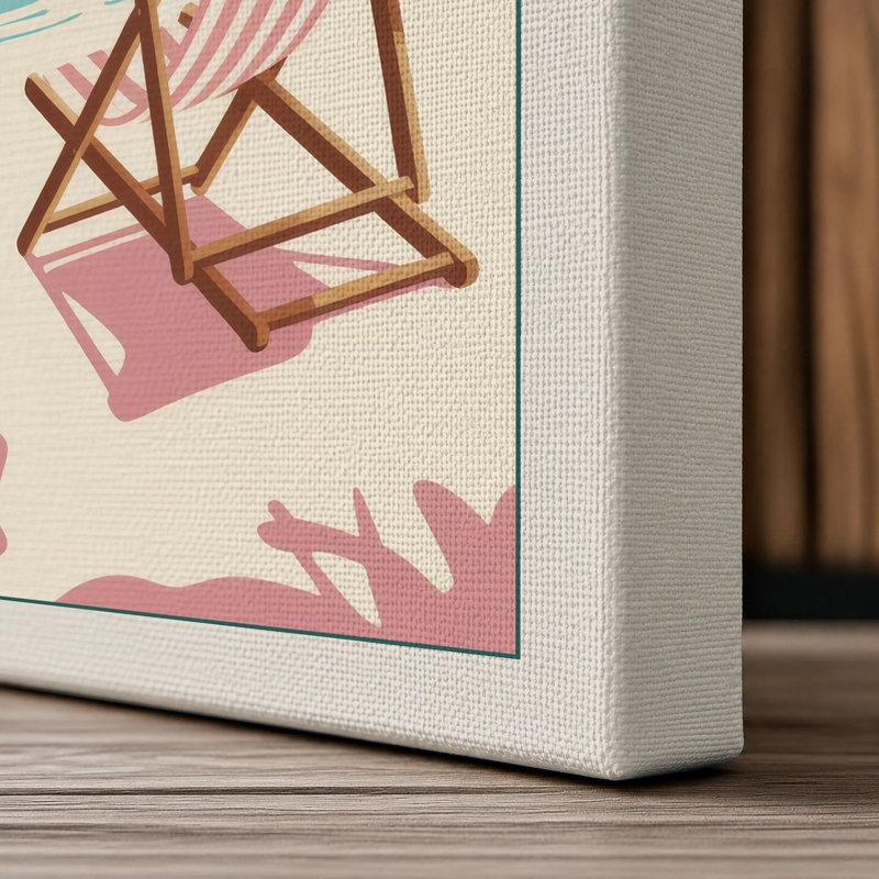 Seaside Retreat Coastal - Wrapped Canvas, 36x24 - 91.4 x 61.0 cm, Cream Border
