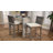 Bali & Pari Sofia Rattan Counter Stool With Mahogany Wood Frame - Handwoven Wicker Counter Height Chair With Cushion, Coastal Boho Style Kitchen Island Seating, French Grey