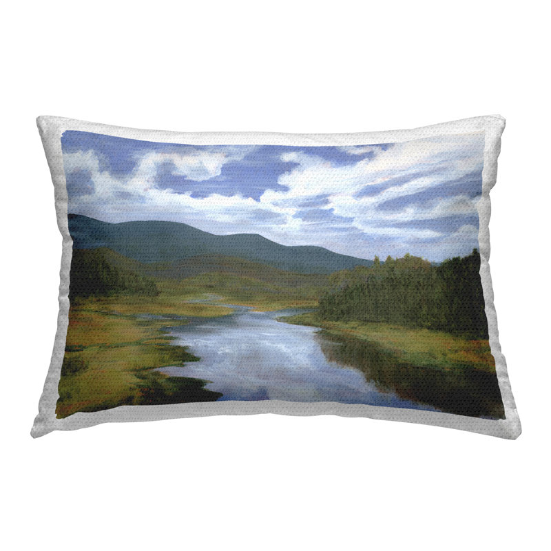 Coussin d'extérieur imprimé Mountain Stream Reflection par Michael Willett