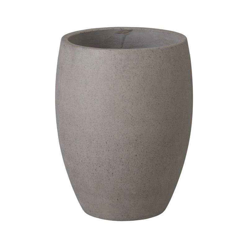 Pot à fleurs en ciment Efkea, Gris, H 21 po x l 17 po x P 17 po