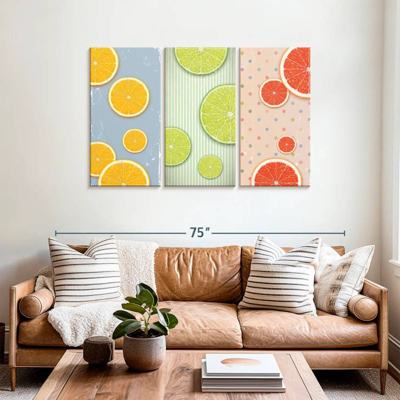 Yarlin Chic Citrus Slices, 36" H x 57" W