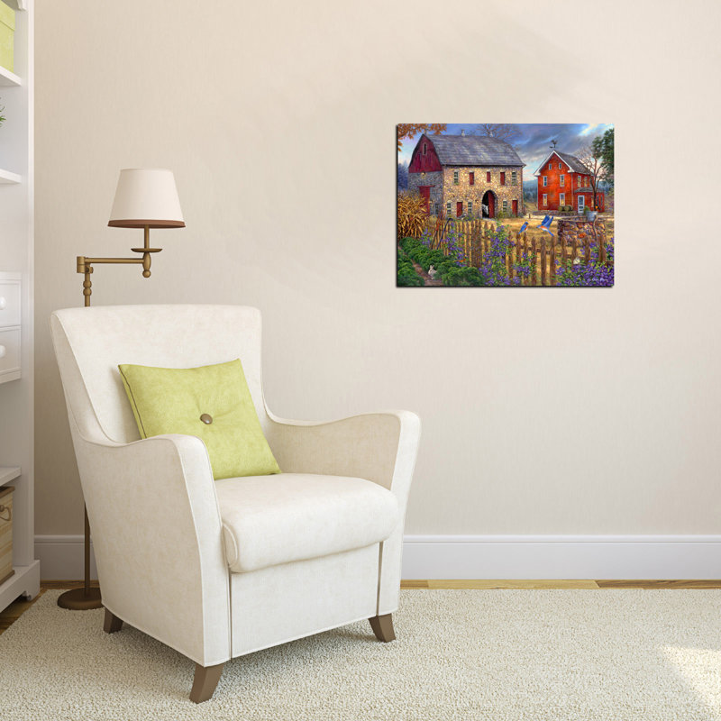 Charming Farmhouse Scene Landscape Canvas Art, 26" x 18"