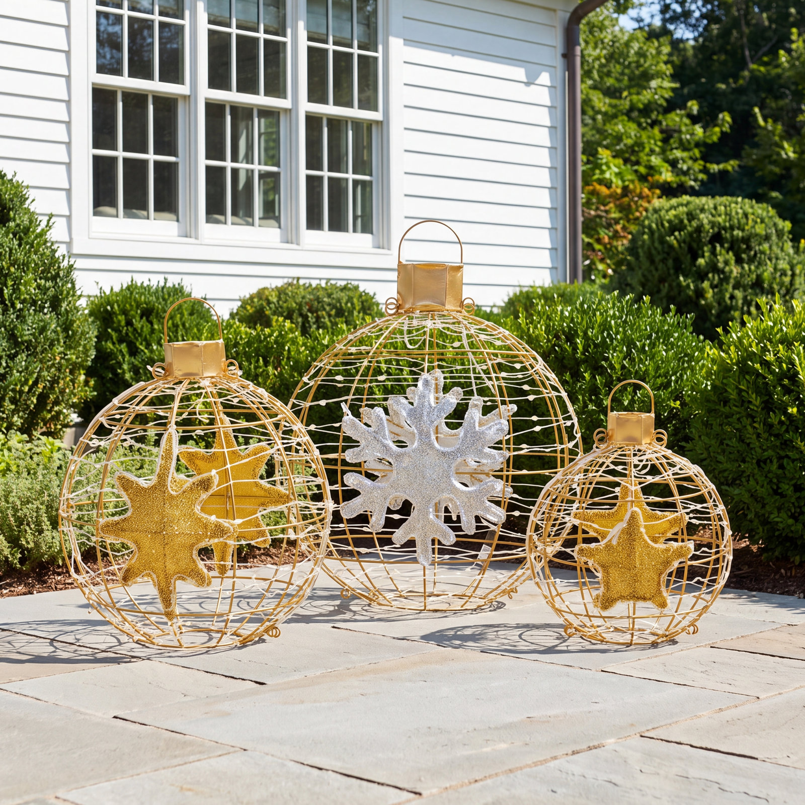 3-Piece Pre-Lit LED Lantern Ball Set