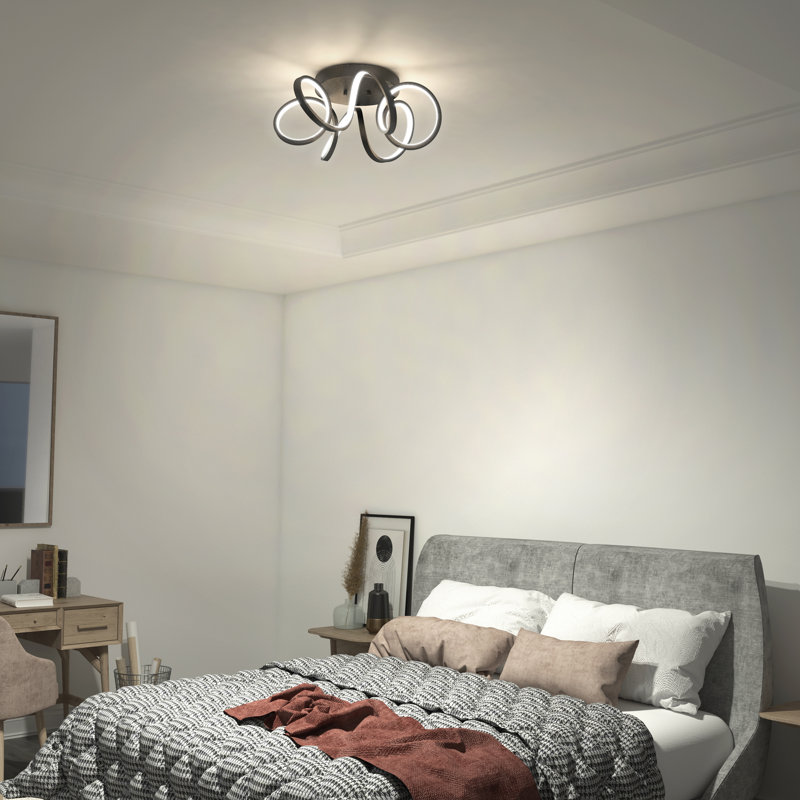 Satsuko LED Semi Flush Mount, Black