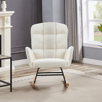 Fauteuil berçant crème blanc Teddy