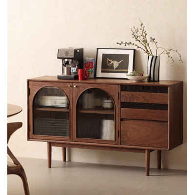59.06" Brown Rectangular Solid Wood Sideboard