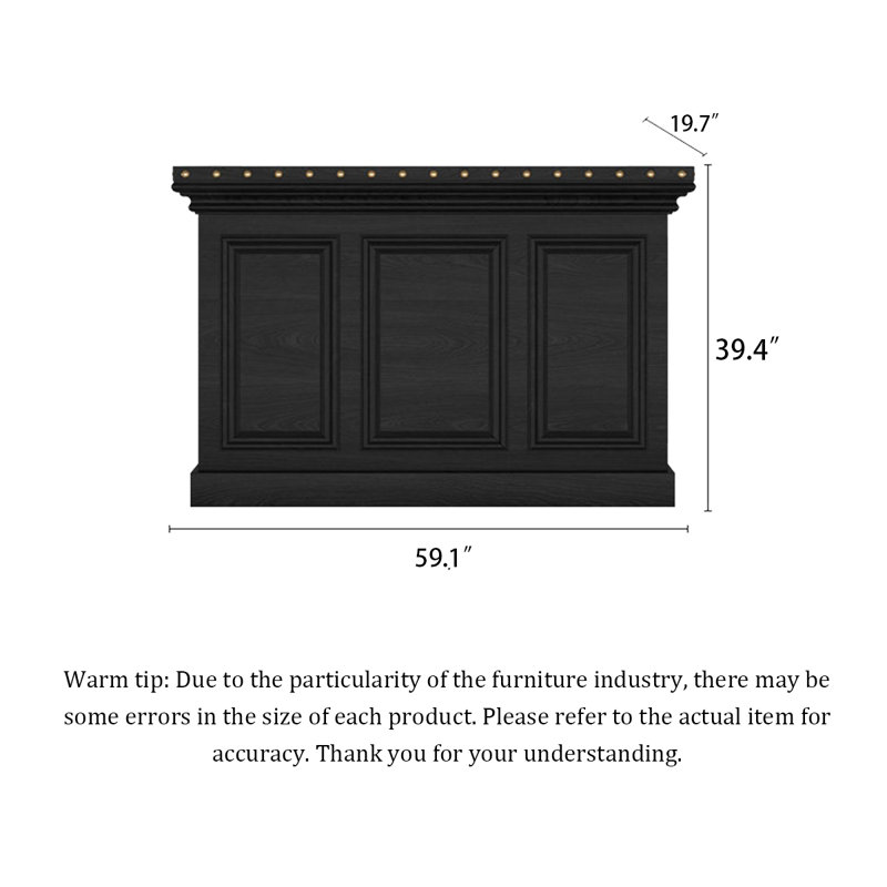 Bureau de réception en bois massif Traditional, Black