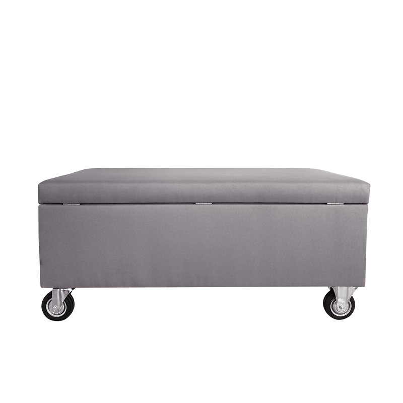 Loft Polyester Blend Upholstered Storage Bench, Grey