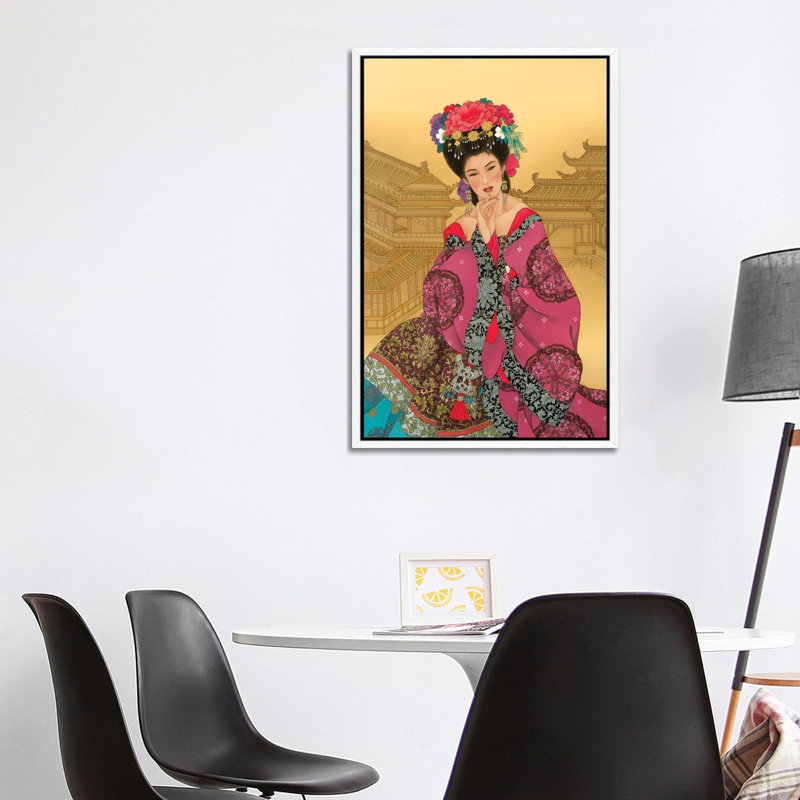 Empress Wu - Painting on Canvas, White Framed, 101.6 cm H x 66.04 cm W