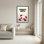 Panda avec oreilles rouges et pattes, reproduction d'art sur toile tendue sur toile pour chambre d'enfant ou décor de chambre de bébé