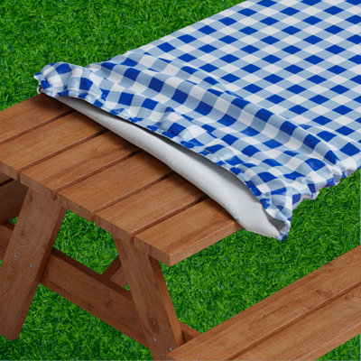 Vinyl Picnic Fited Tableclth Rectangle 48X24 Black