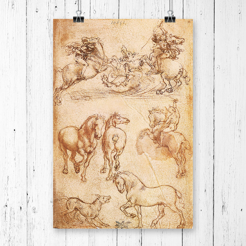 Leonardo Da Vinci - No Frame Painting, 42cm H x 29.7cm W