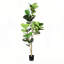 6 pi Figuier artificiel artificiel, plante artificielle avec pot noir, vert