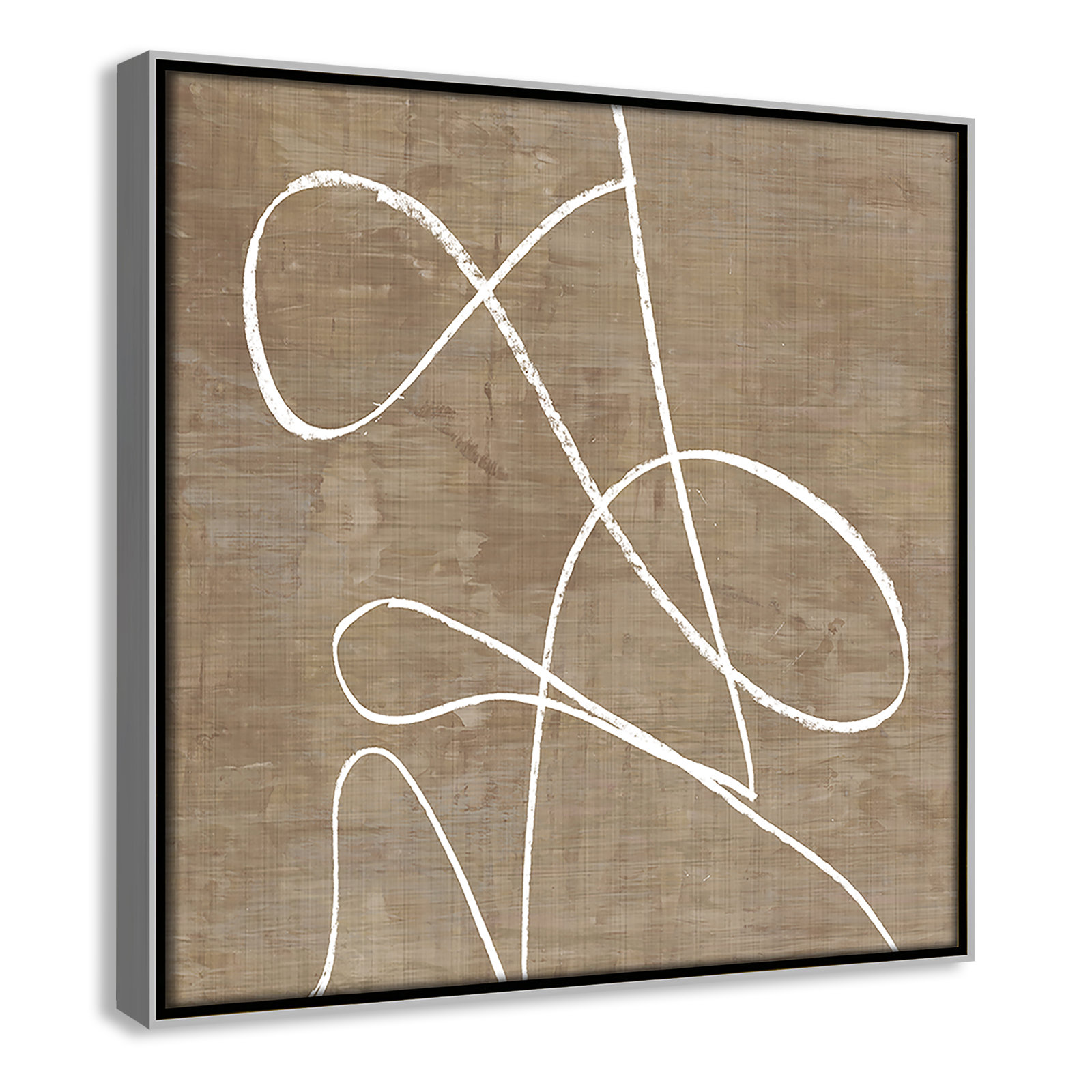 Catana "Swooping Lines" Print, 13.5" H x 13.5" W, Silver