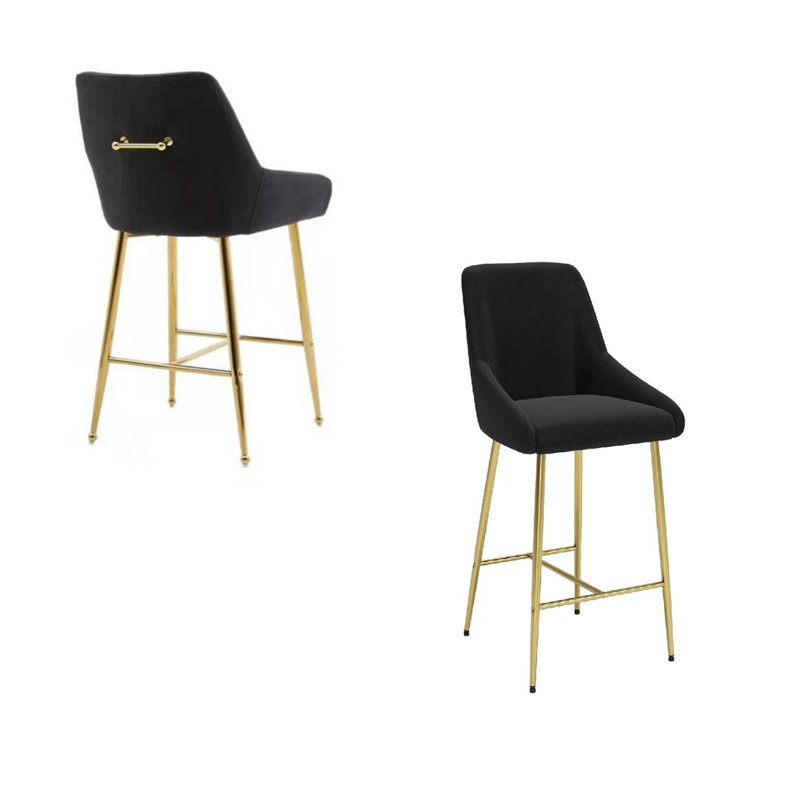 Tabouret de comptoir Madalaine, Noir