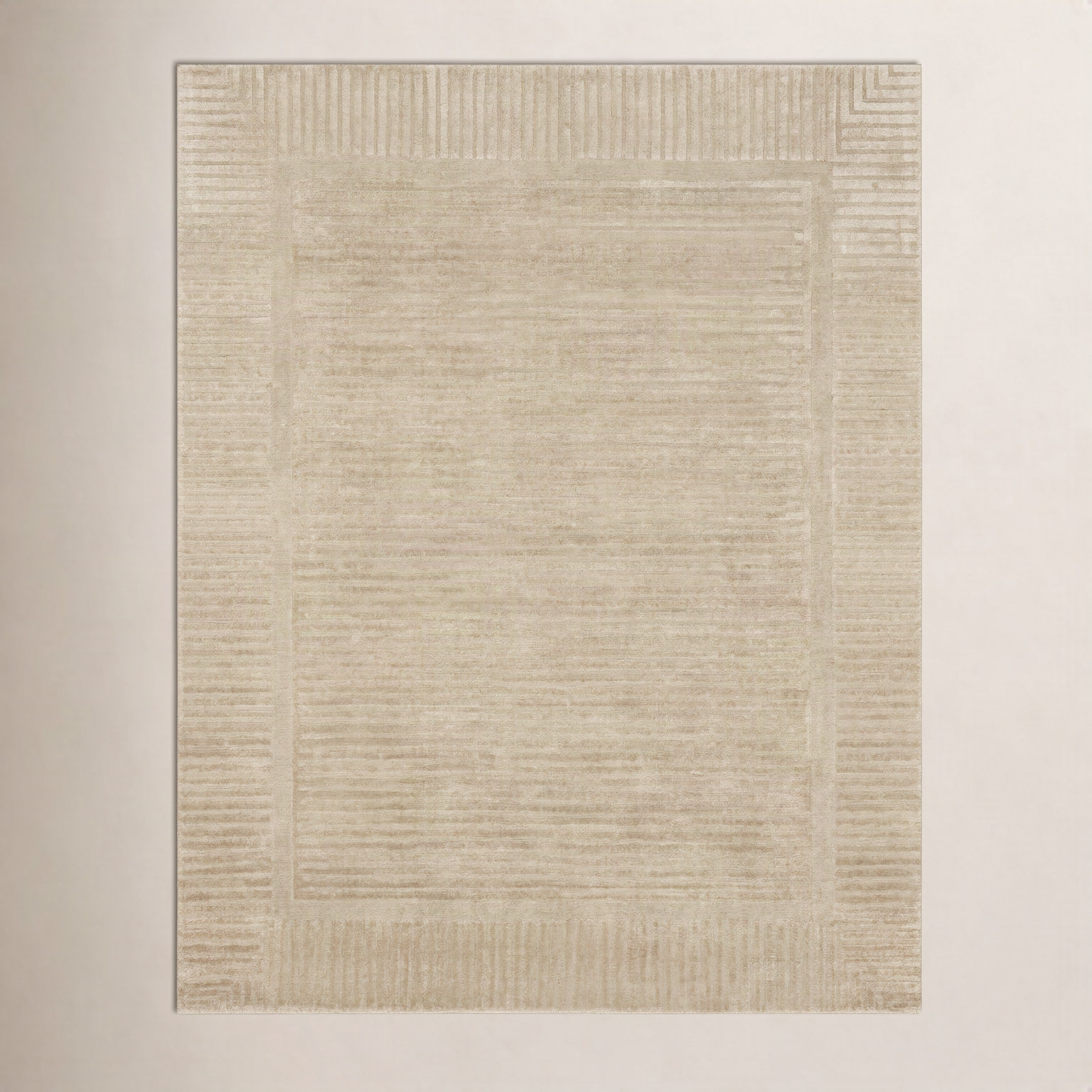 Terra Firma Cream Striped Rug, Rectangle 4' x 6'