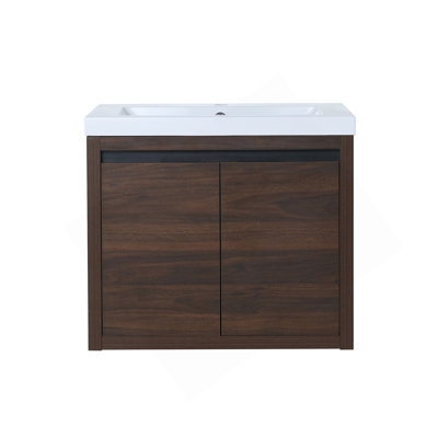 Bathroom Cabinet With Sink,Soft Close Doors,Float Mounting Design,24 Inch For Small Bathroom
