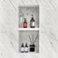 Niche de douche prête à poser 16 po x 24 po, coins carrés encastrés, niche encastrée, noir