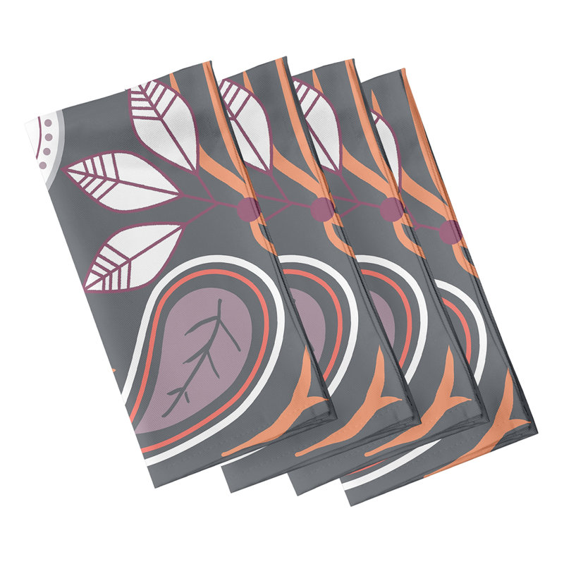 Ensemble de serviettes 4 pièces Carbajal, L 18 po x L 18 po, Gris