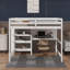 Lit mezzanine simple avec tablettes, bureau et tableau d'écriture-1609366853