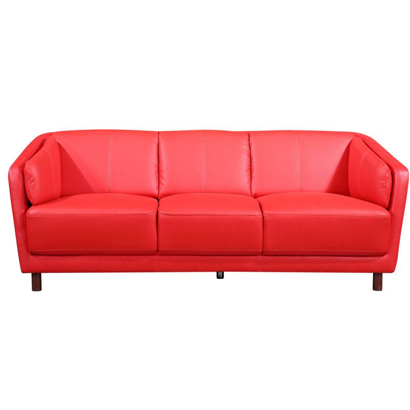 Evertsen 55.9'' Faux Leather Loveseat, Red, 29"H x 75"W x 33"D