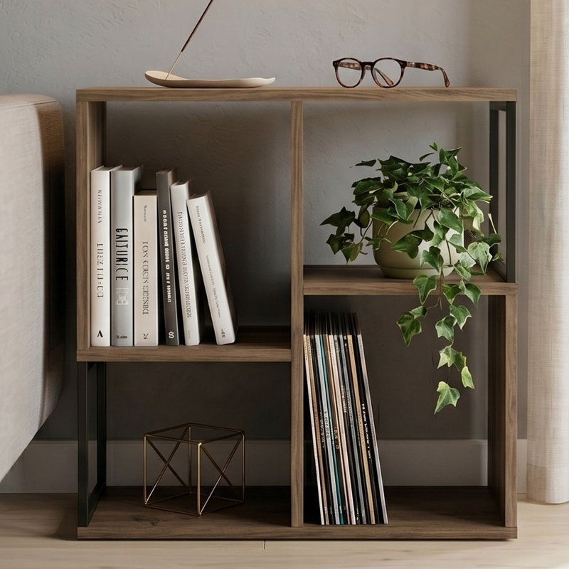 62 cm H x 62 cm W Bookcase, Dark Oak Effect