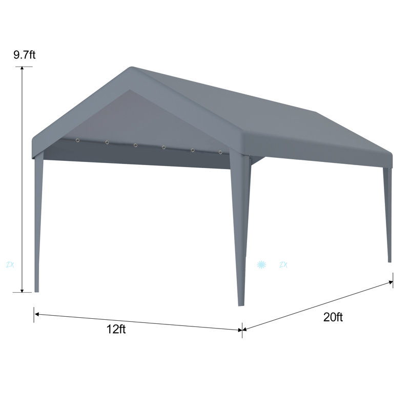 Carport Replacement Canopy Cover, Waterproof & UV Protected Tarp With 76 Elastic Buckles Suit For Garage Shelter, Frame Is Not Included