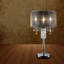 Lampe de table argentée 35 "avec prise Metzger