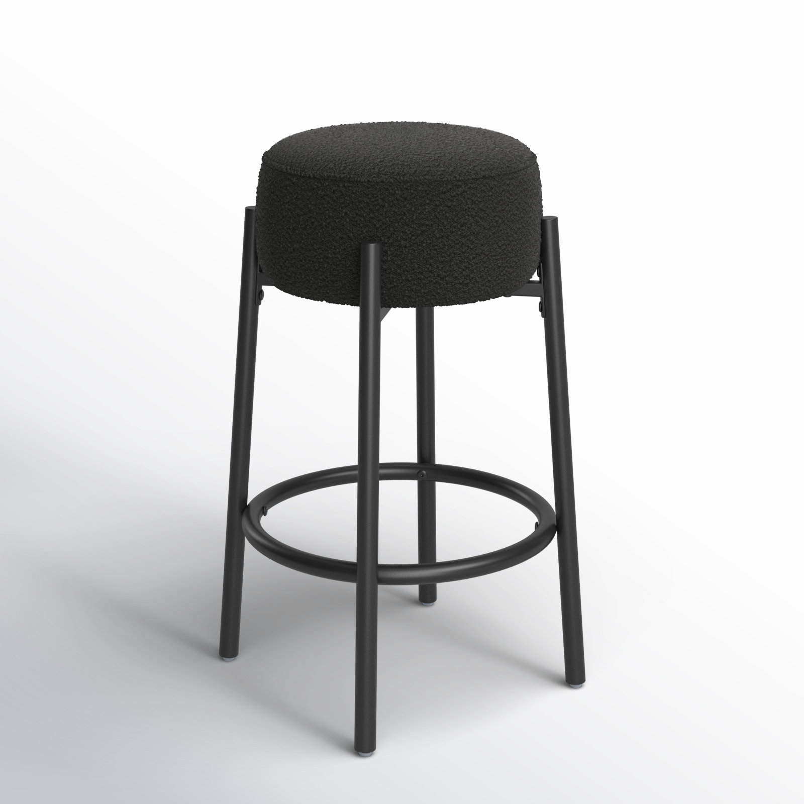 Colombe Metal Leg Bar & Stool, Counter Stool (26.3" Seat Height), Boucle-Black