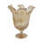 Decorative Vase Glass Ruffled Pedestal Design Glam Modern Style for Living Room, Bedroom, Office or Home Decor - 18" Brown