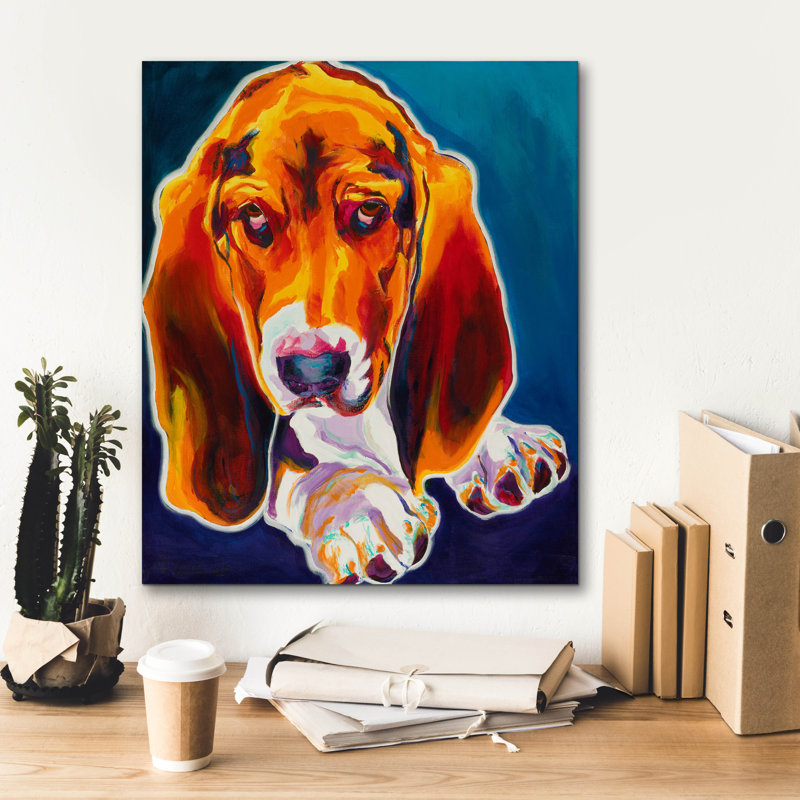 «Hound» par Dawg Painter, H 24 po x l 20 po x P 0,75 po