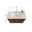 Ensemble de meuble-lavabo en noyer rayé 36 po avec lavabo blanc de Carrare Etna-1151864516