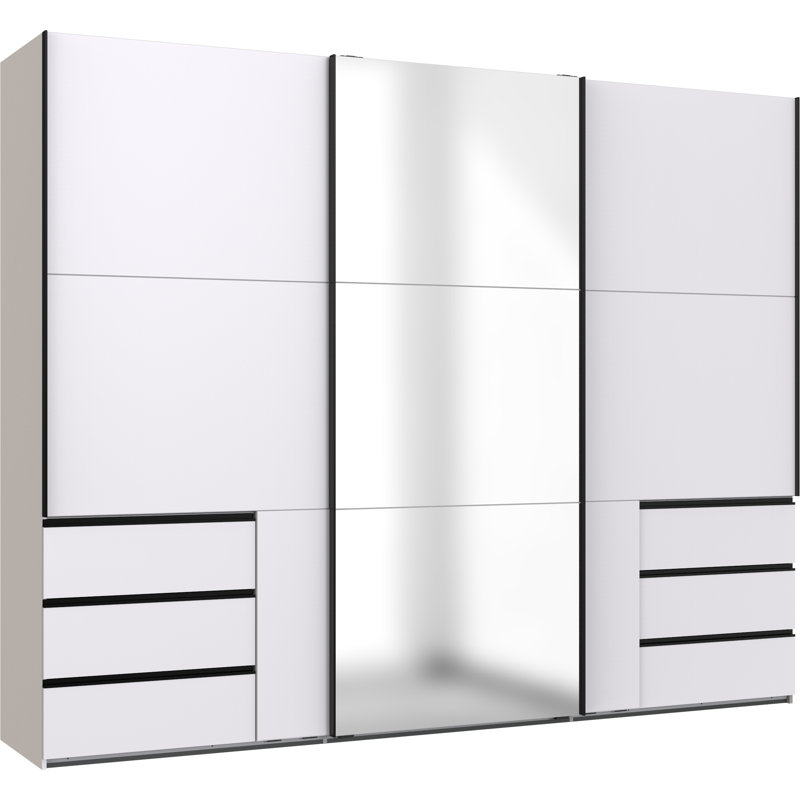 Guardino 3 Door Wardrobe, 236cm H x 300cm W x 65cm D, White
