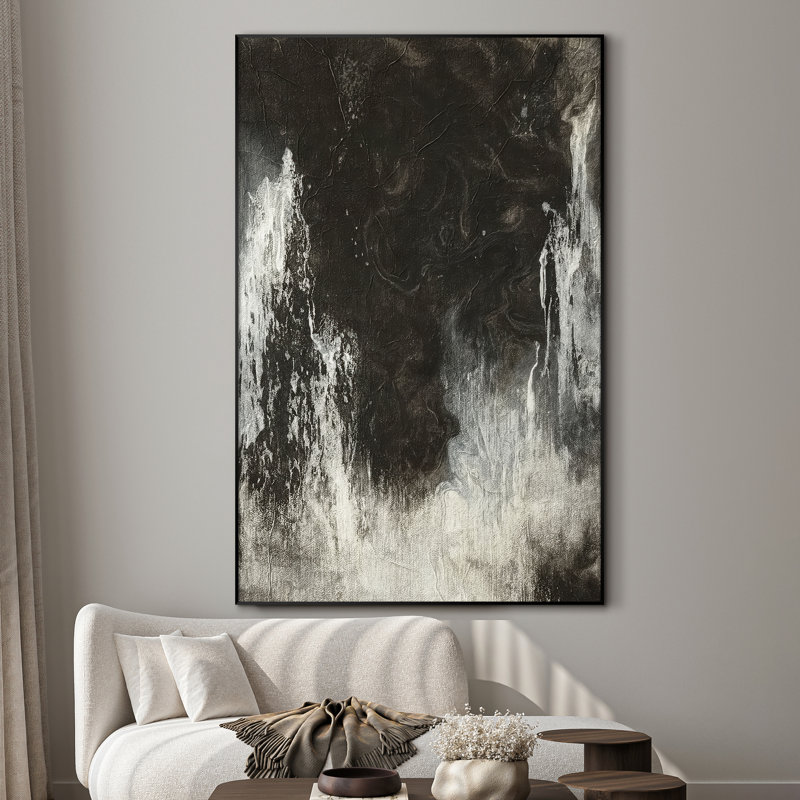 Très grand art mural imprimé sur toile - Œuvre d'art moderne abstraite, décor pour le salon ou la chambre à coucher - «Assemblage requis du cadre (cadre non fini)»