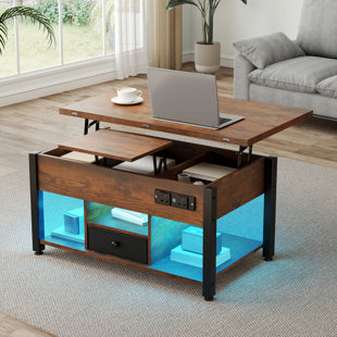 Balconera 4-In-1 Coffee Table With RGB Light & Type-G Outlets
