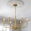 Lustre chandelier doré à 6 lumières
