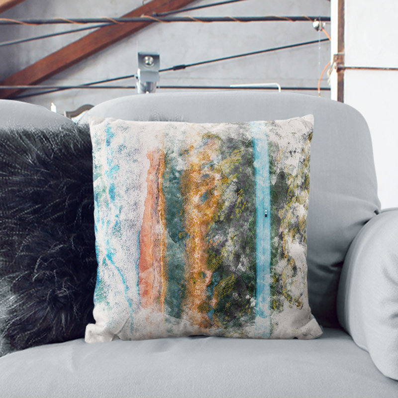 Square Cushion, 40cm H x 40cm W x 15cm D, White