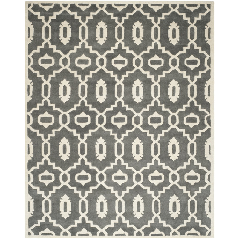 Carolene Hand Tufted Wool Geometric Rug, Rectangle 8'9" x 12'