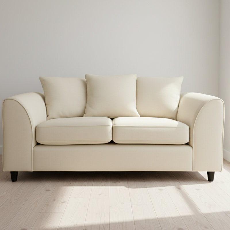 2 Seater Chenille Sofa, Cream
