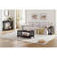 Table basse Mission avec tablette de rangement, finition en bois noir, 40 po