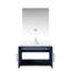 Bleu marine 30 po Meuble-lavabo X 22, surface en marbre, robinet inclus, miroir à DEL - meuble-lavabo avec plateau résistant aux égratignures et aux taches-120659107