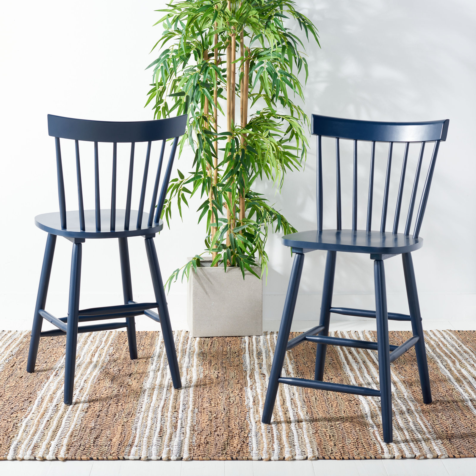Stacee Bar Stool, Counter Stool (24" Seat Height), Navy