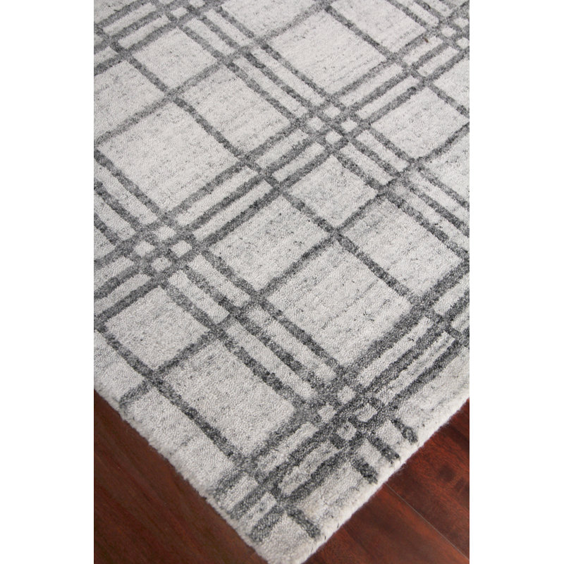 Fairbanks Plaid Area Rug in White, Rectangle 14' x 18'