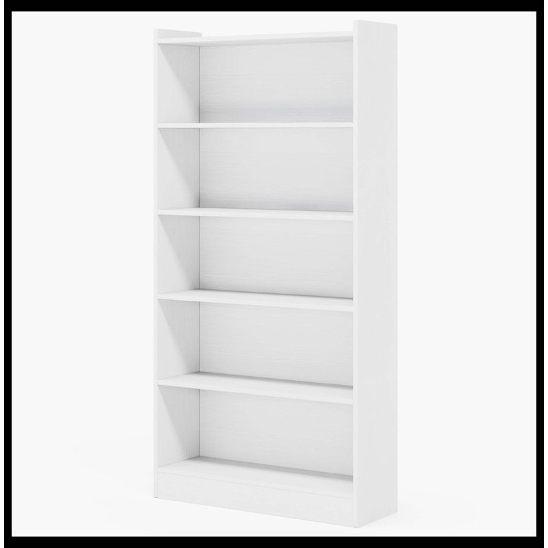 Wood Bookcase, 72" Tall Bookshelf With 6-Tier Open Storage Shelves, White