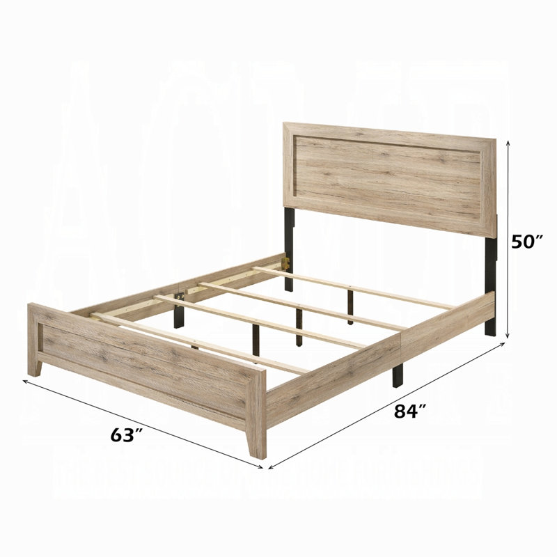 Grand lit Miquell, Beige, Grand