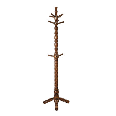 11-Hooks Solid Wood Coat Rack
