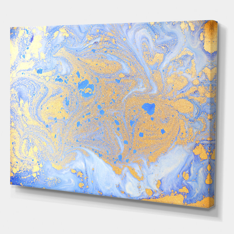 Marbré texture ondulée IV - reproduction d'art sur toile, H 12 po x l 20 po x p 1 po, Toile tendue