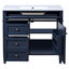 Meuble-lavabo de salle de bain avec lavabo supérieur en céramique, armoire bleue 2 tiroirs 36 po et grand espace de rangement, meuble-lavabo de style avant-gardiste, tablettes fonctionnelles, Modern Grace-1951427755