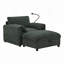 Fauteuil d'appoint en tissu chenille avec repose-pieds de rangement, support de téléphone réglable, chargeur USB, poches de rangement latérales-1045064896