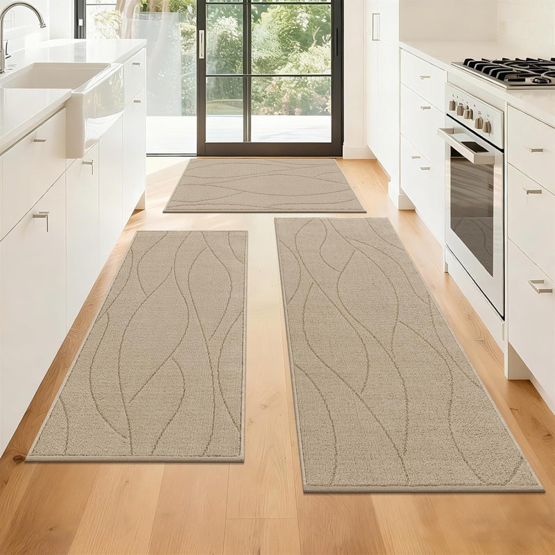 Tapis de cuisine antidérapants, tapis de cuisine absorbant lavable à la machine (ensemble de 3)